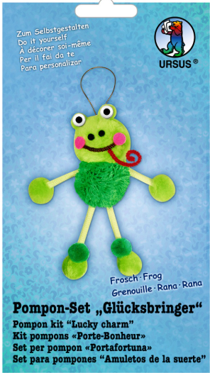 Pompon-Set Glücksbringer - Frosch